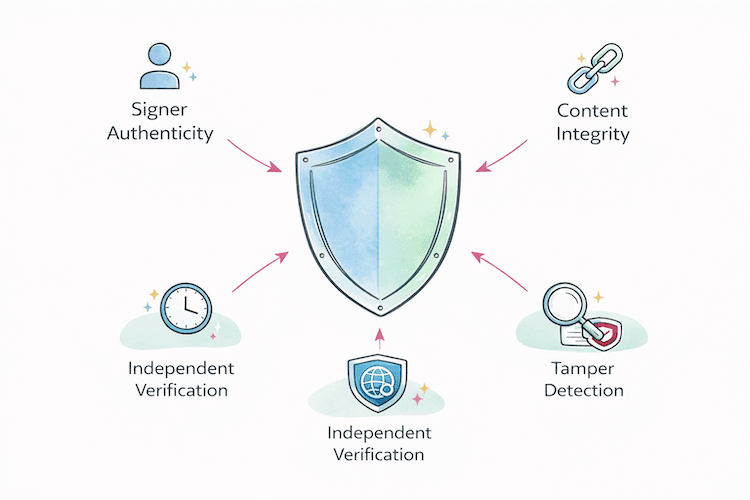 Formal security guarantees with Authenticity, Integrity, Non-repudiation, Tamper-Evidence, and Independent Verifiability for Formidable eSign Formal security guarantees with Authenticity, Integrity, Non-repudiation, Tamper-Evidence, and Independent Verifiability for Formidable eSign